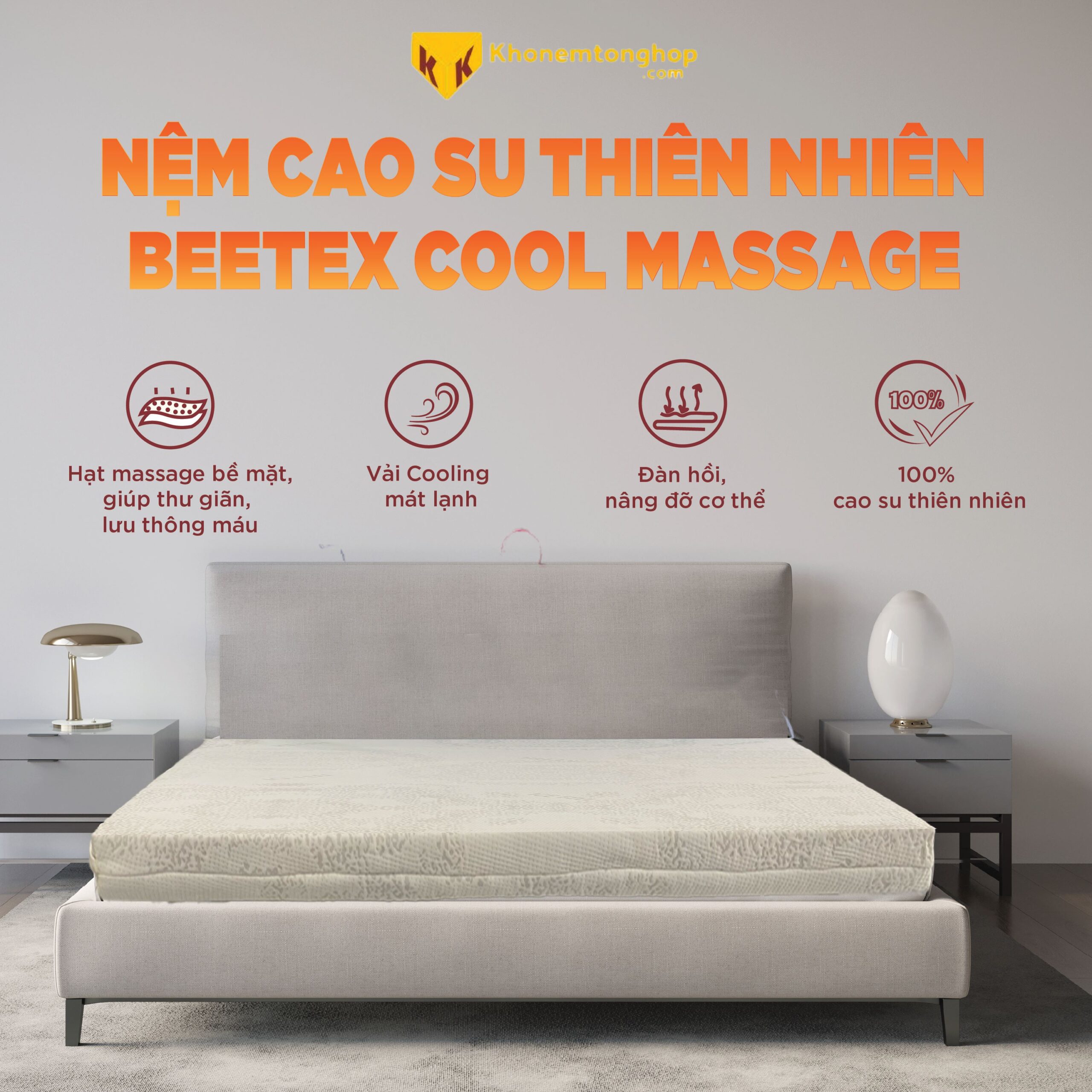 Nệm cao su thiên nhiên Beetex Cool Massage